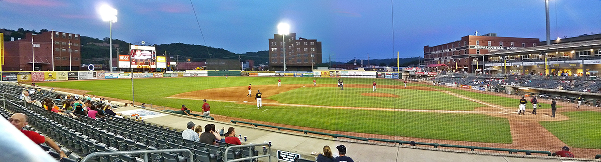 Night game at Appalachian Power Park