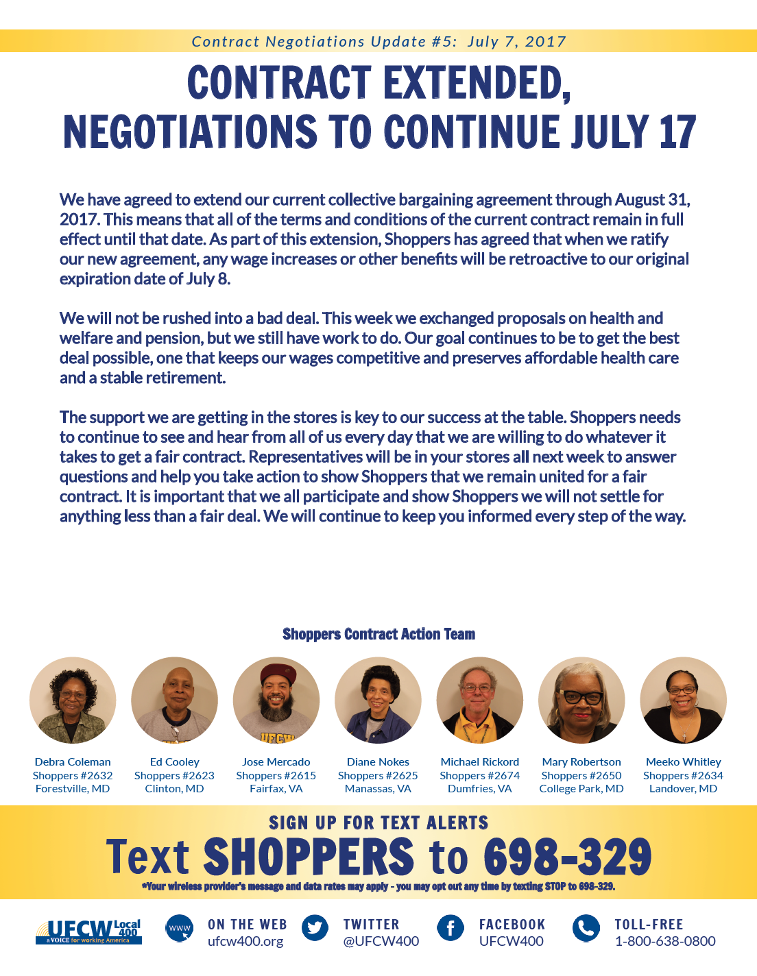 Shoppers Contract Extended, Negotiations to Continue July 17