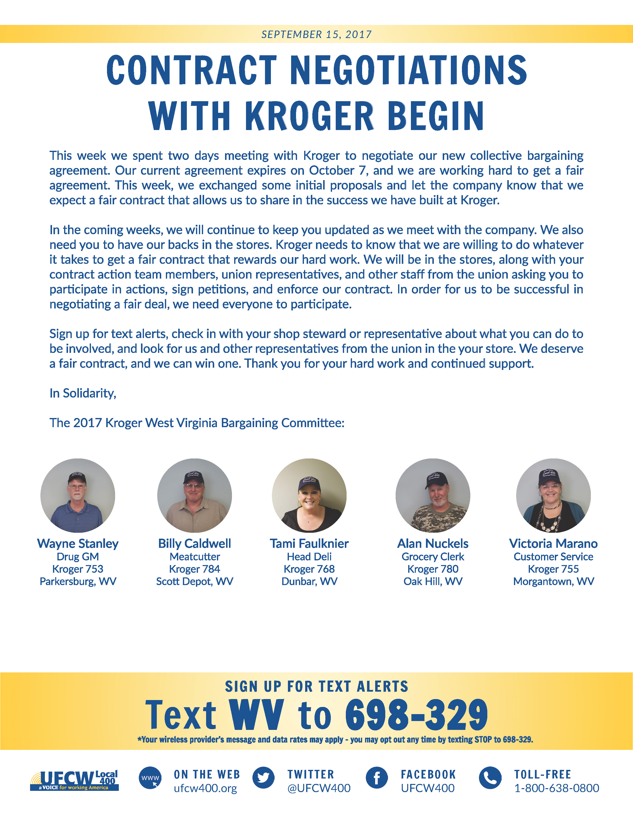 West Virginia Kroger Contract Negotiations Begin