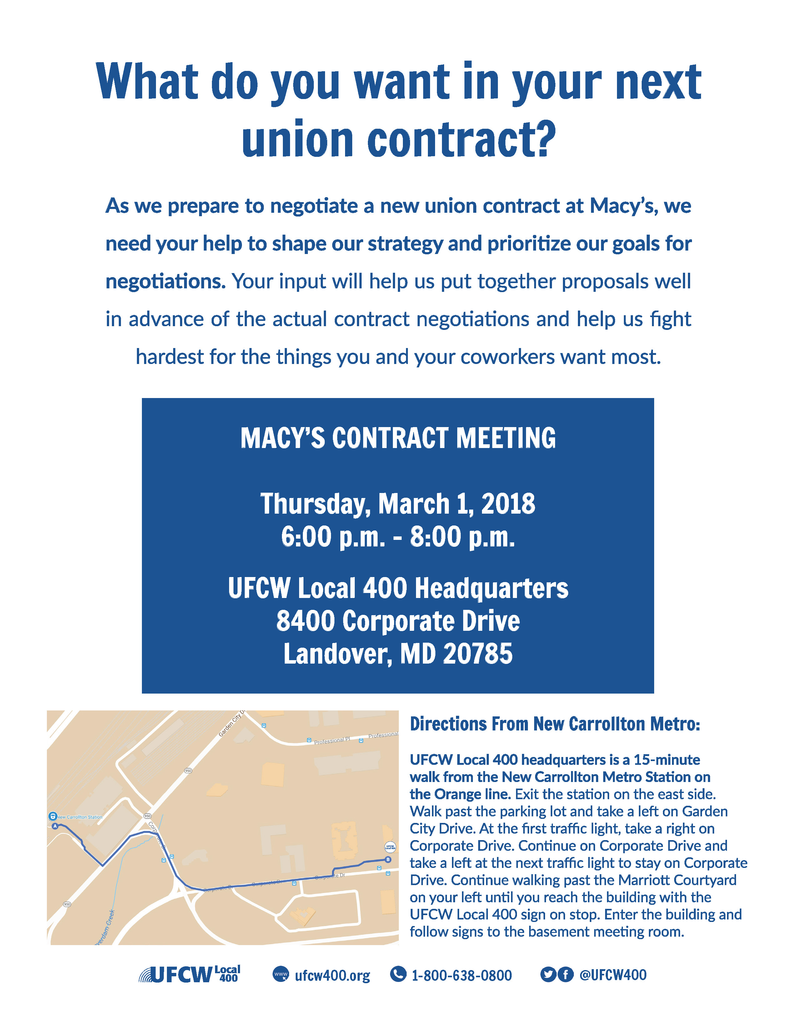 March 1st: Macy’s Union Contract Meeting