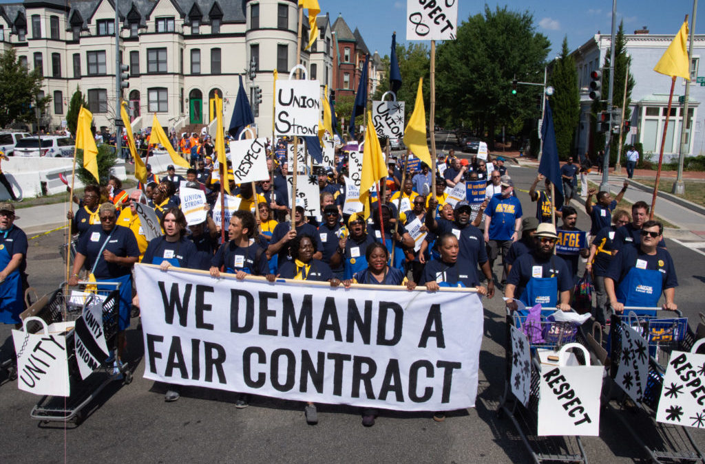 Members, Allies, Elected Officials March and Rally For Fair Contracts at Giant and Safeway